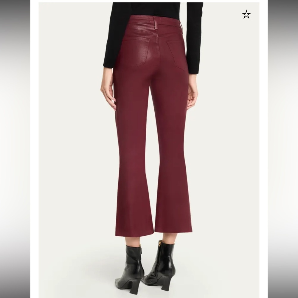 L'Agence Kendra High-Rise Coated Crop Flare Jeans